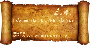 Löwentritt Adriána névjegykártya